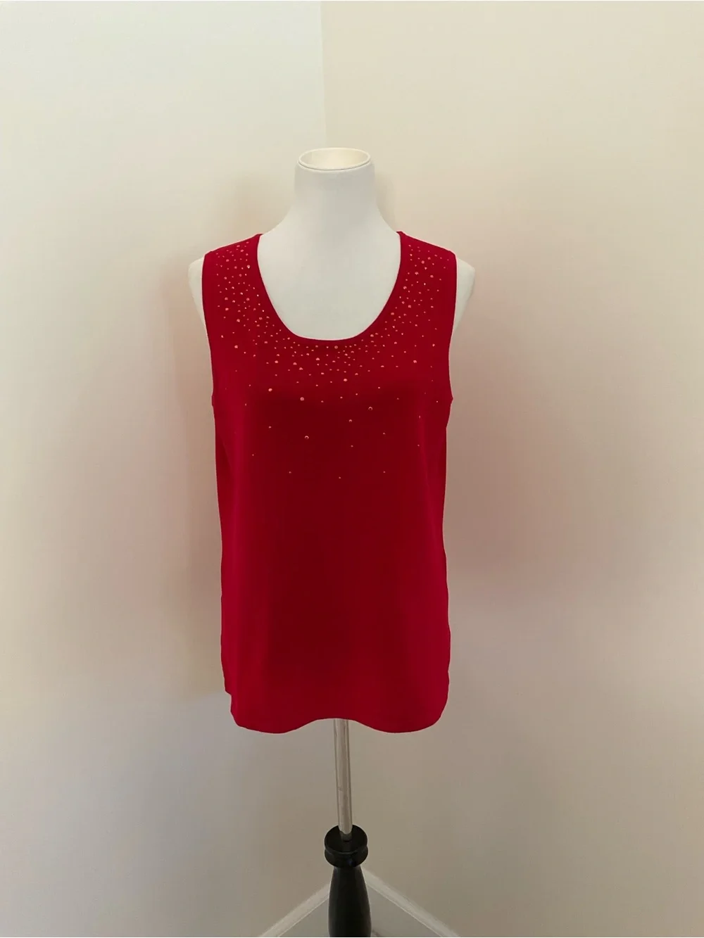 NWT Draper’s & Damon’s Classic Red Knit Sleeveless Sweater